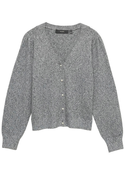 Gilet gris uni pourvu d'une coupe large avec des manches longues