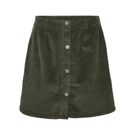 Jupe courte en coton kaki unie dotée d'une...