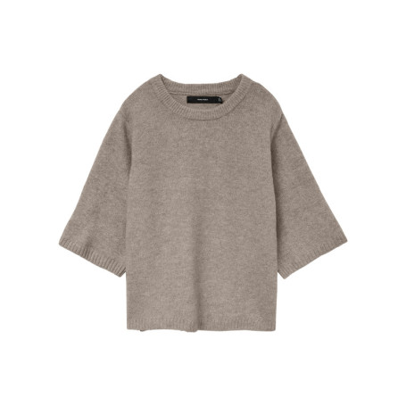 Pull taupe uni avec une coupe large et des...
