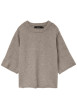 Thumbnail Pull taupe uni avec une coupe large et des manches 3/4 amples