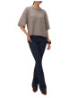 Thumbnail Pull taupe uni avec une coupe large et des manches 3/4 amples - Image 2
