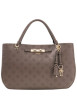 Thumbnail Sac porté mains taupe à motif monogramme avec une fermeture à pression