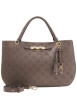 Thumbnail Sac porté mains taupe à motif monogramme avec une fermeture à pression - Image 5