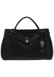 Thumbnail Sac porté mains noir à motifs monogrammes muni d'une fermeture à zip