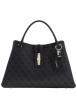 Thumbnail Sac à main porté épaule noir à imprimé monogramme avec une fermeture à pression