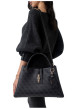 Thumbnail Sac à main porté épaule noir à imprimé monogramme avec une fermeture à pression - Image 7