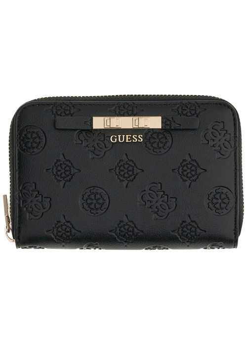 Portefeuille noir à motif monogramme avec une...