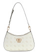Thumbnail Sac à main porté épaule blanc à motifs monogrammes muni d'un zip