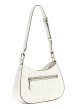 Thumbnail Sac à main porté épaule blanc à motifs monogrammes muni d'un zip - Image 2
