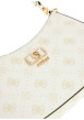 Thumbnail Sac à main porté épaule blanc à motifs monogrammes muni d'un zip - Image 4