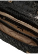 Thumbnail Sac à main porté épaule noir à imprimé monogramme avec fermeture à rabat - Image 4