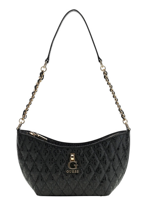 Sac à bandoulière noir à imprimé monogramme...