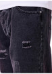 Thumbnail Jean en coton mélangé noir anthracite doté d'une coupe droite et de déchirures - Image 5