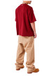 Thumbnail Pantalon 5 poches en coton beige uni avec une coupe bootcut - Image 2