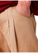 Thumbnail Pantalon 5 poches en coton beige uni avec une coupe bootcut - Image 4