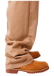 Thumbnail Pantalon 5 poches en coton beige uni avec une coupe bootcut - Image 5