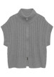 Thumbnail Gilet gris uni pourvu d'une coupe droite et de manches courtes