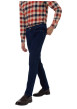 Thumbnail Jean bleu brut en coton mélangé avec une coupe tapered et 5 poches - Image 4