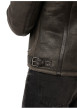 Thumbnail Bomber en cuir de mouton marron uni avec un col sherpa et 2 poches zippées - Image 6