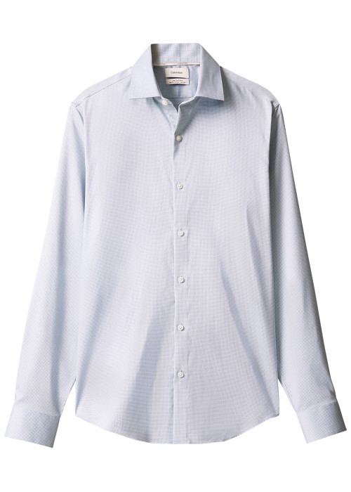 Chemise en coton bleu ciel à motifs avec une...