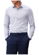 Thumbnail Chemise en coton bleu ciel à motifs avec une coupe slim et un col à revers - Image 3