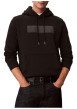 Thumbnail Sweat en coton noir à coupe droite avec une capuche et un logo brodé - Image 3