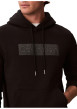 Thumbnail Sweat en coton noir à coupe droite avec une capuche et un logo brodé - Image 6