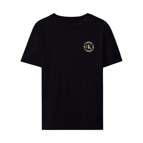 T-shirt en coton noir uni à coupe droite avec...