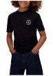 Thumbnail T-shirt en coton noir uni à coupe droite avec un col rond et des manches courtes - Image 2