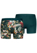 Thumbnail Lot de 2 boxers classiques en coton vert floral munie d'une coupe moulante - Image 2