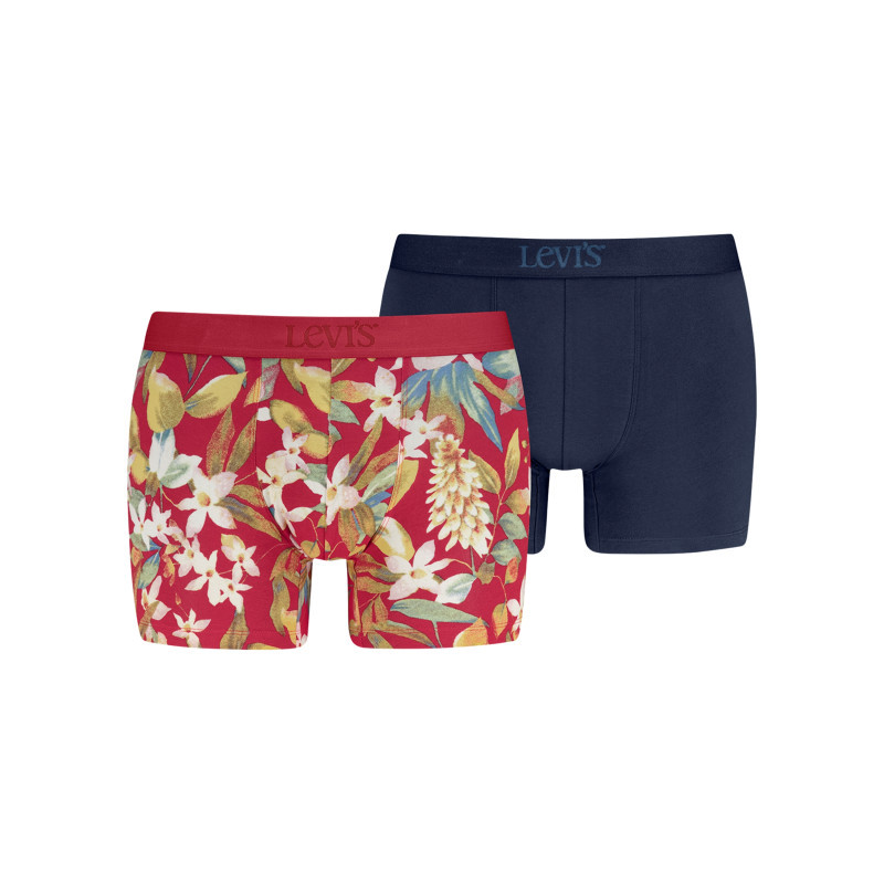 Levi's® - Lot De 2 Boxers Classiques En Coton Bleu Et Rouge Munie D'une Coupe Moulante - Multicolore