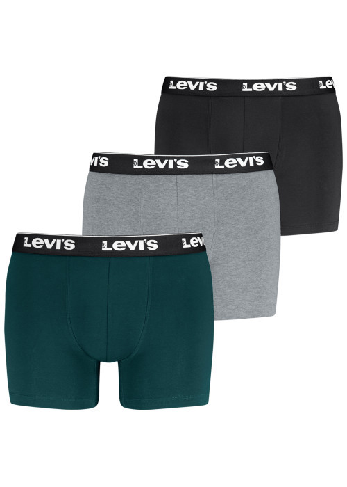 Lot de 3 boxers classiques en coton multicolores unis à coupe slim