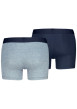 Thumbnail Lot de 2 boxers classiques en coton bleu unis avec une coupe slim - Image 2