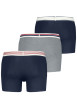 Thumbnail Lot de 3 boxers classiques en coton bleus et gris unis munis d'une coupe slim - Image 2