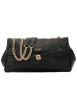 Thumbnail Sac à main porté épaule noir à imprimé monogramme avec une anse