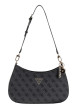 Thumbnail Sac à main porté épaule noir à imprimé monogramme avec une anse amovible