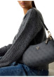 Thumbnail Sac à main porté épaule noir à imprimé monogramme avec une anse amovible - Image 5