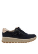 Thumbnail Baskets bleu marine à talon compensé bas avec des lacets et un zip latéral