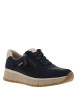 Thumbnail Baskets bleu marine à talon compensé bas avec des lacets et un zip latéral - Image 2