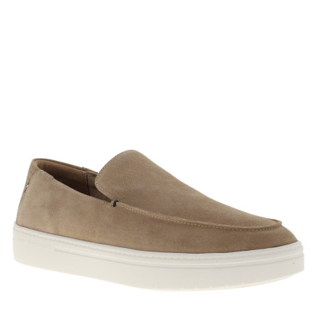 Mocassins en cuir camel à semelle plate et un...