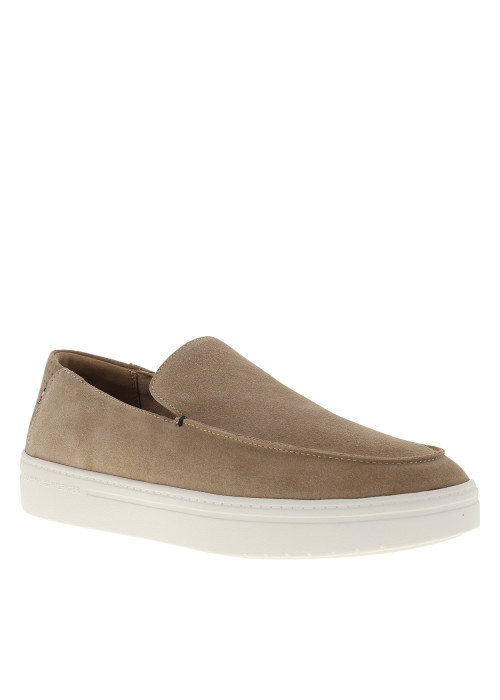 Mocassins en cuir camel à semelle plate et un...