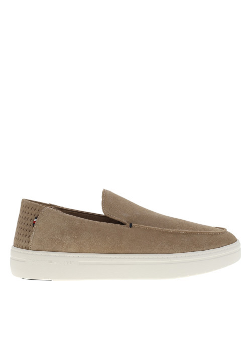 Mocassins en cuir camel à semelle plate et un...