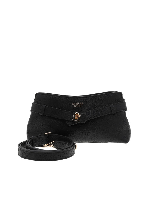 Sac à bandoulière noir à motifs monogrammes...