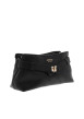 Thumbnail Sac à bandoulière noir à motifs monogrammes muni d'un zip et d'une pression - Image 3