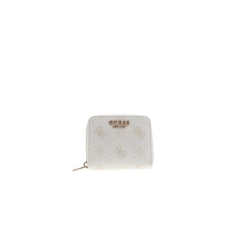 Porte-monnaie blanc à motif monogramme muni...