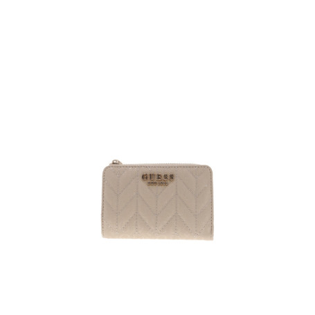 Porte-monnaie beige à motif monogramme muni...