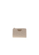 Thumbnail Porte-monnaie beige à motif monogramme muni d'un zip et d'un bouton-pression