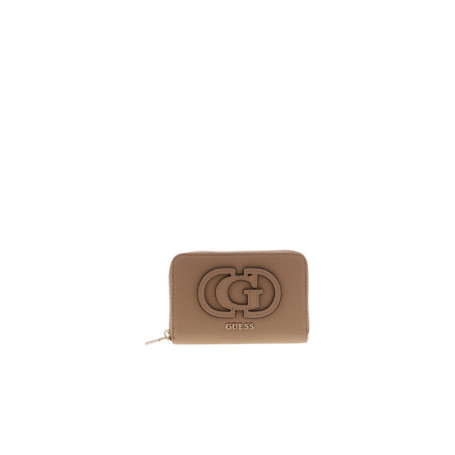 Portefeuille caramel uni muni d'une fermeture à...