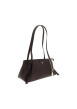 Thumbnail Sac à main porté épaule marron uni avec 2 anses et une fermeture à zip - Image 3