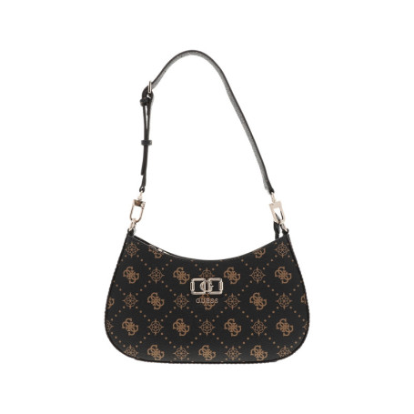 Sac à main porté épaule marron à motifs...